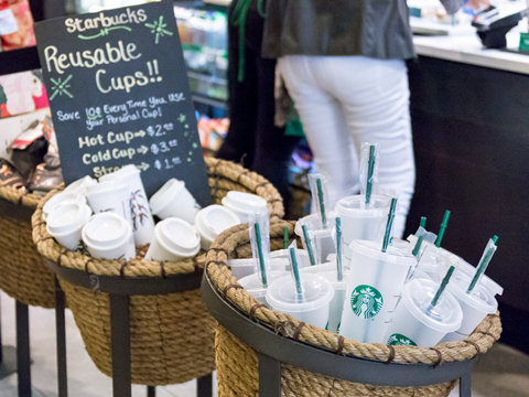 Starbucks reusable cups